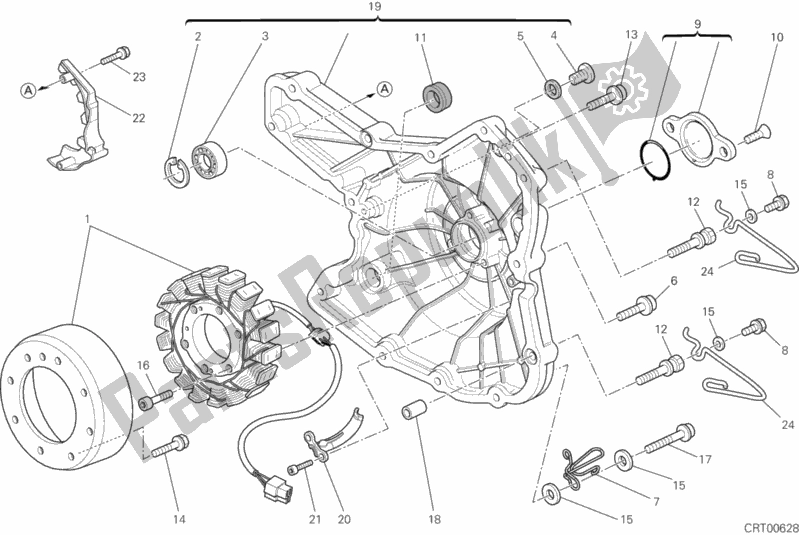 Toutes les pièces pour le Couvercle De Générateur du Ducati Hypermotard 796 USA 2012